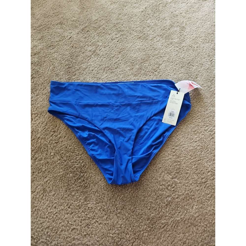 CALIA Women's Bikini Swim Bottoms Wide Band Size XL Blue